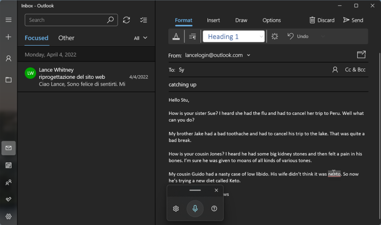 Edit through dictation